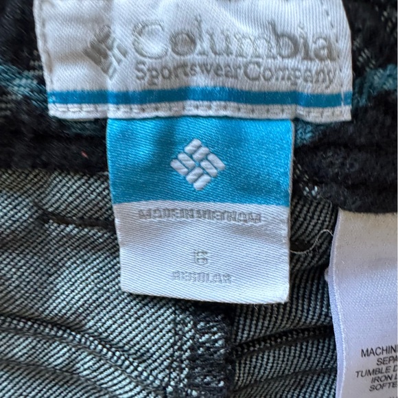 Columbia Dark Wash Jeans with plaid flannel cuff - Picture 2 of 6